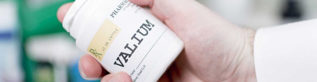 Valium Addiction: A Pill Bottle labelled Valium.